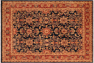 handmade Traditional Kafkaz Chobi Ziegler Blue Rust Hand Knotted RECTANGLE 100% WOOL area rug 8 x 10